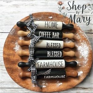⤵️🆕Mini Rolling Pin, Farmhouse Mini Rolling Pins, Tiered Tray Decor.Set of 6